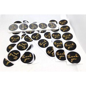 Express Your Gratitude with Black Gold Writing Thank You Stickers